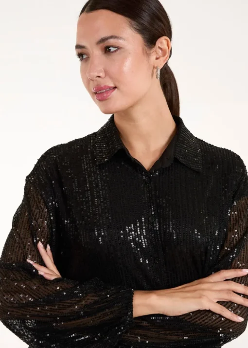 Blue Vanilla Black Sequin Shirt