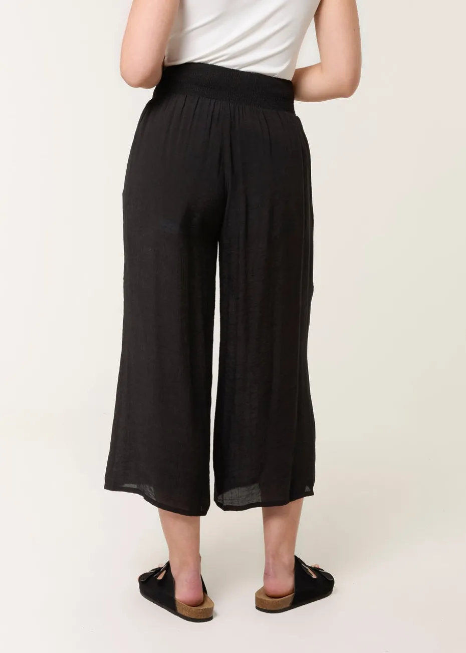 Blue Vanilla Black Shirred Culottes