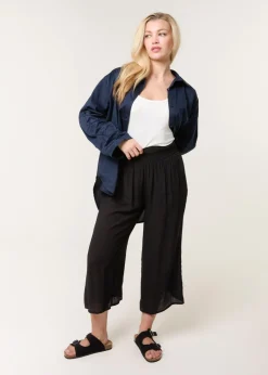 Blue Vanilla Black Shirred Culottes