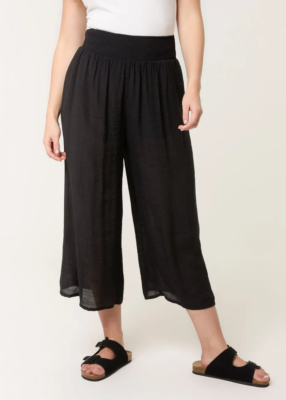Blue Vanilla Black Shirred Culottes
