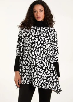 Blue Vanilla Black Spot Roll Neck Jumper
