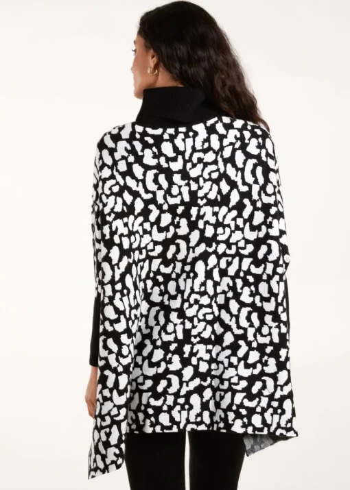 Blue Vanilla Black Spot Roll Neck Jumper