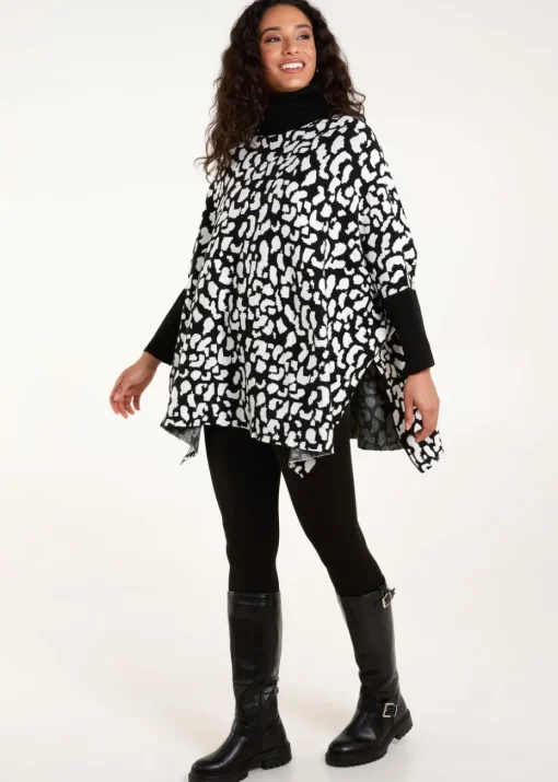 Blue Vanilla Black Spot Roll Neck Jumper