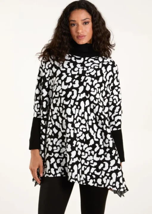 Blue Vanilla Black Spot Roll Neck Jumper