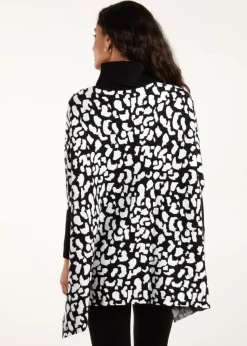 Blue Vanilla Black Spot Roll Neck Jumper