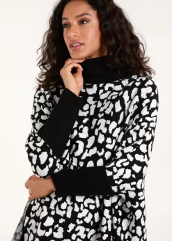 Blue Vanilla Black Spot Roll Neck Jumper