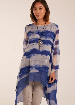 Blue Vanilla Blue 2 In 1 Woven Top