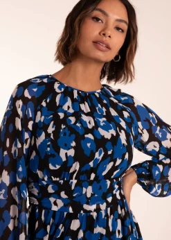 Blue Vanilla Blue Animal Keyhole Raglan Midi Dress