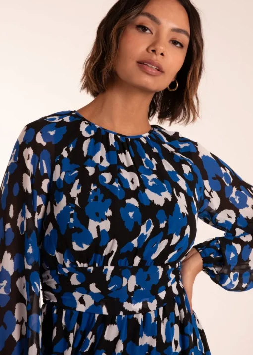 Blue Vanilla Blue Animal Keyhole Raglan Midi Dress