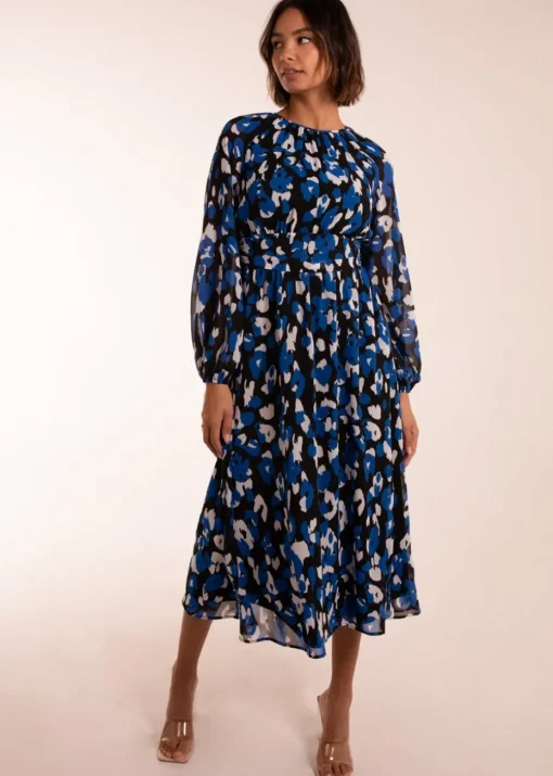 Blue Vanilla Blue Animal Keyhole Raglan Midi Dress