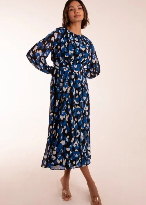 Blue Vanilla Blue Animal Keyhole Raglan Midi Dress
