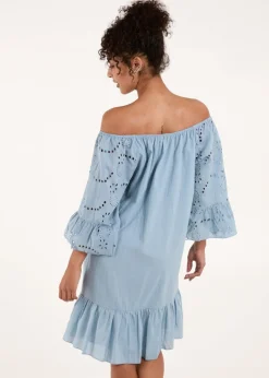 Blue Vanilla Blue Broderie Tunic Smock Dress