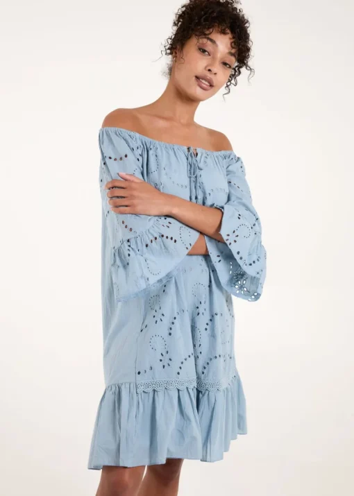 Blue Vanilla Blue Broderie Tunic Smock Dress