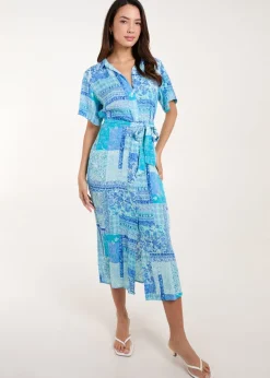 Blue Vanilla Blue Button Through Shirt Dress