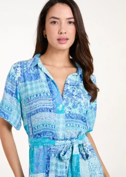 Blue Vanilla Blue Button Through Shirt Dress
