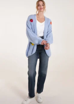 Blue Vanilla Blue Embroidery Fruit Cardigan