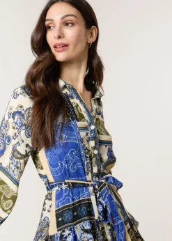 Blue Vanilla Blue Godet Shirt Dress