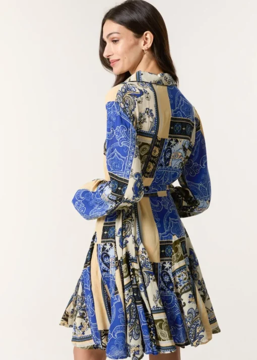 Blue Vanilla Blue Godet Shirt Dress