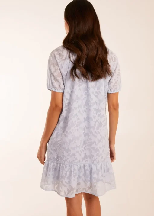 Blue Vanilla Blue Jacquard Smock Mini Dress