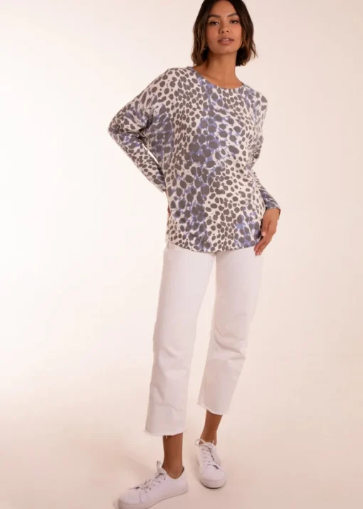 Blue Vanilla Blue Leopard Soft Jumper