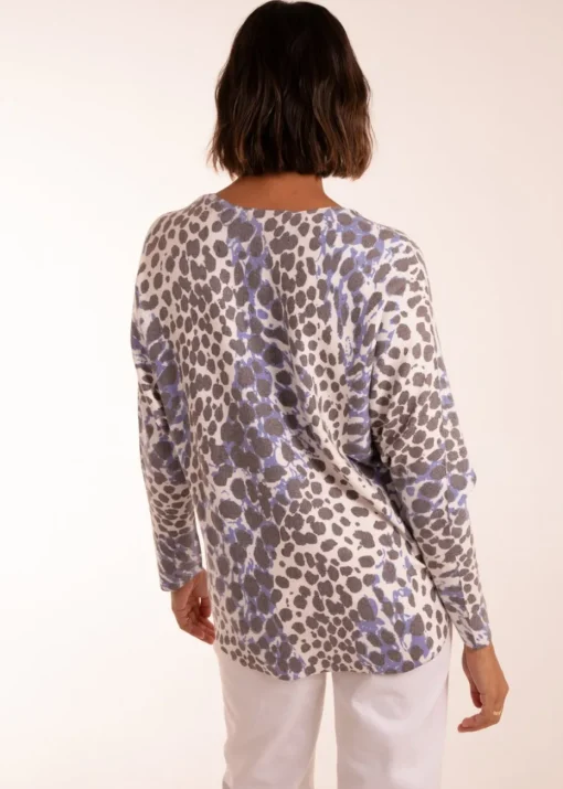 Blue Vanilla Blue Leopard Soft Jumper