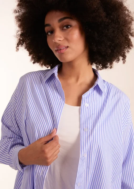 Blue Vanilla Blue Oversized Stripe Shirt