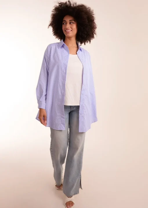 Blue Vanilla Blue Oversized Stripe Shirt