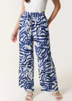 Blue Vanilla Blue Printed Elastic Trousers