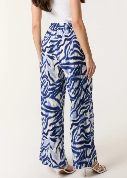Blue Vanilla Blue Printed Elastic Trousers
