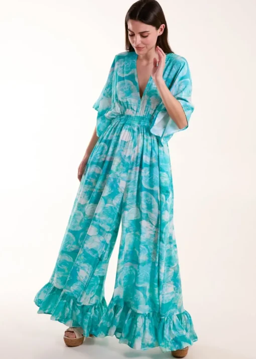 Blue Vanilla Blue V Back And Front Jumpsuit