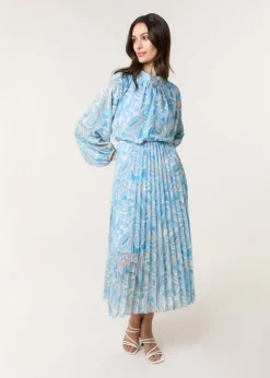 Blue Vanilla Blue Watercolour Paisley Dress