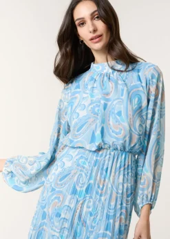 Blue Vanilla Blue Watercolour Paisley Dress