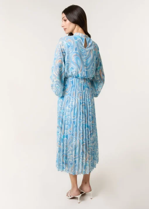Blue Vanilla Blue Watercolour Paisley Dress