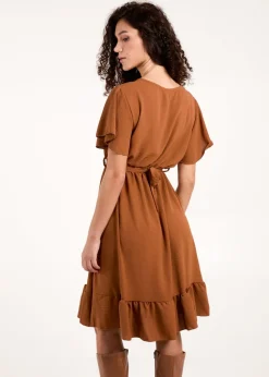 Blue Vanilla Brown Chain Belt Dress