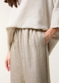 Blue Vanilla Champagne Shimmer Wide Leg Trouser