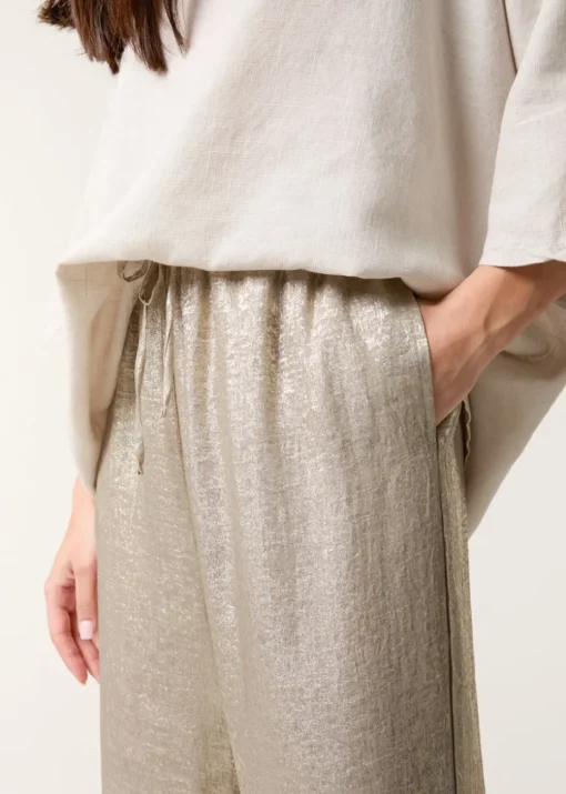 Blue Vanilla Champagne Shimmer Wide Leg Trouser
