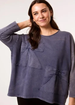 Blue Vanilla Denim Bow Sweatshirt