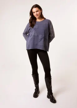 Blue Vanilla Denim Bow Sweatshirt