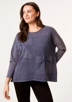 Blue Vanilla Denim Bow Sweatshirt