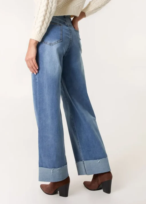 Blue Vanilla Denim Wide Leg Denim Jeans