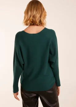 Blue Vanilla Green Diamante Star Batwing Jumper