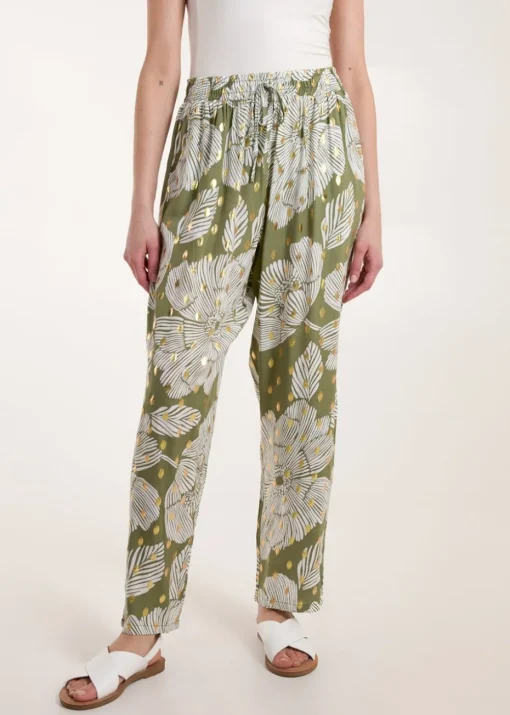 Blue Vanilla Green Printed Trousers