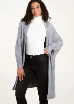 Blue Vanilla Grey Cable Knit Cardigan