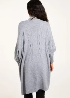 Blue Vanilla Grey Cable Knit Cardigan