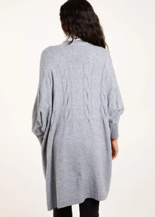 Blue Vanilla Grey Cable Knit Cardigan