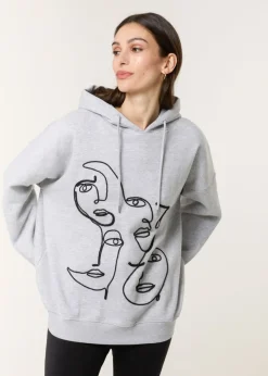 Blue Vanilla Grey Face Art Hoodie