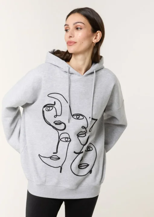 Blue Vanilla Grey Face Art Hoodie