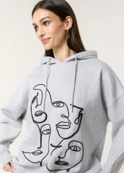 Blue Vanilla Grey Face Art Hoodie
