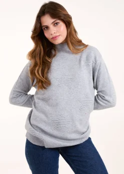 Blue Vanilla Grey High Neck Star Jumper