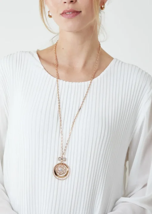 Blue Vanilla Ivory Long Sleeve Pleated Top